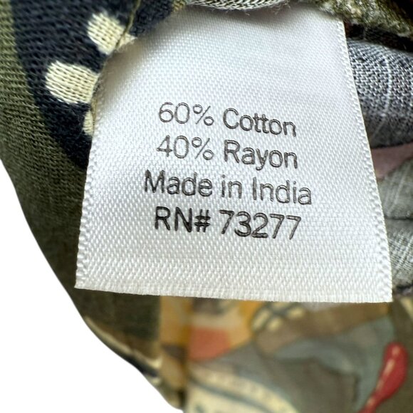 Sonoma Sleeveless Top Medium Tropical Green Cotton Rayon Womens Blouse NWT - Picture 7 of 8